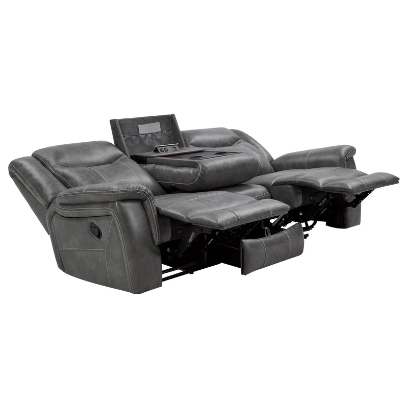 Conrad Upholstered Padded Arm Motion Sofa Grey - 650354