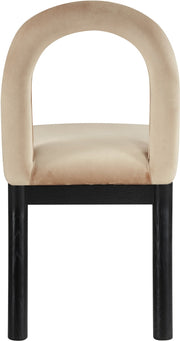 Conrad Velvet Upholstered Dining Chair in Beige - 11008Beige-C