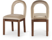 Conrad Velvet Upholstered Dining Chair in Beige - 11009Beige-C