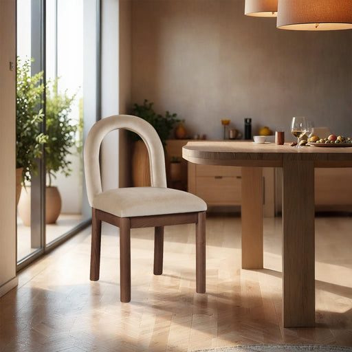 Conrad Velvet Upholstered Dining Chair in Beige - 11009Beige-C