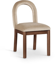 Conrad Velvet Upholstered Dining Chair in Beige - 11009Beige-C