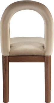 Conrad Velvet Upholstered Dining Chair in Beige - 11009Beige-C