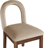 Conrad Velvet Upholstered Dining Chair in Beige - 11009Beige-C