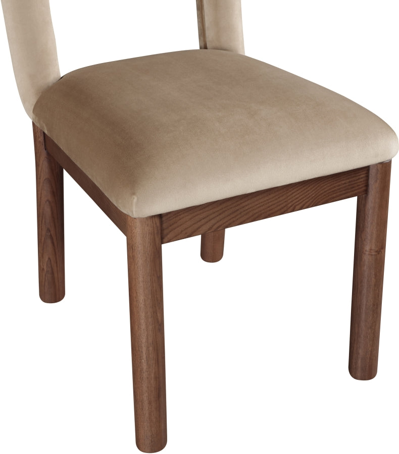 Conrad Velvet Upholstered Dining Chair in Beige - 11009Beige-C