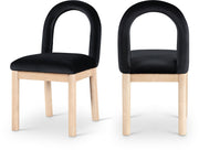 Conrad Velvet Upholstered Dining Chair in Black - 11007Black-C
