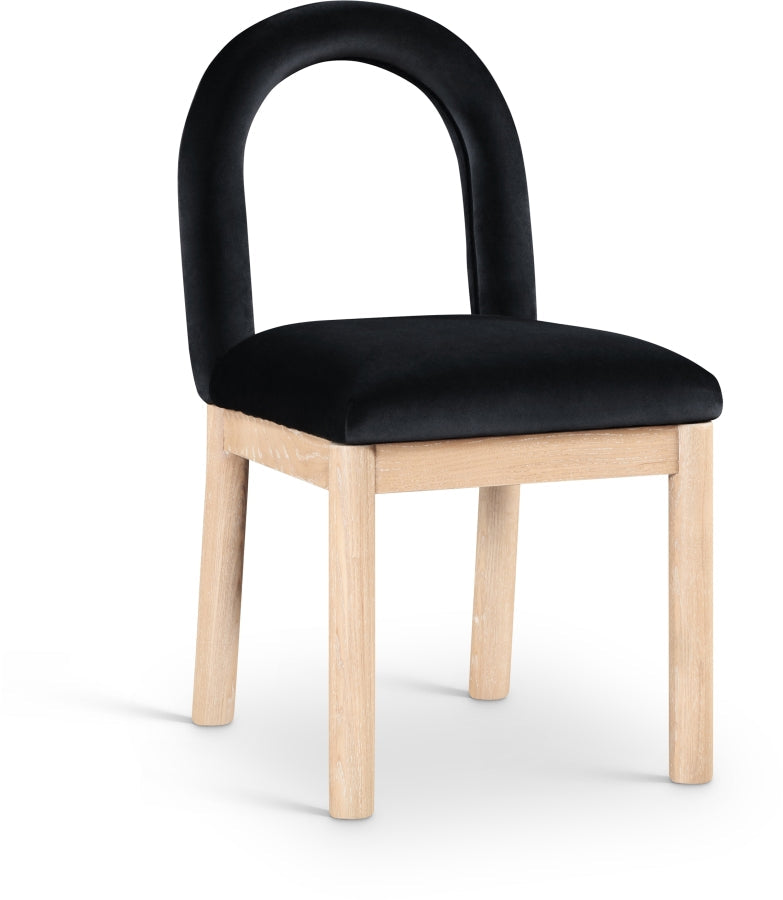 Conrad Velvet Upholstered Dining Chair in Black - 11007Black-C