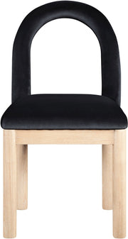 Conrad Velvet Upholstered Dining Chair in Black - 11007Black-C