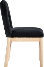 Conrad Velvet Upholstered Dining Chair in Black - 11007Black-C