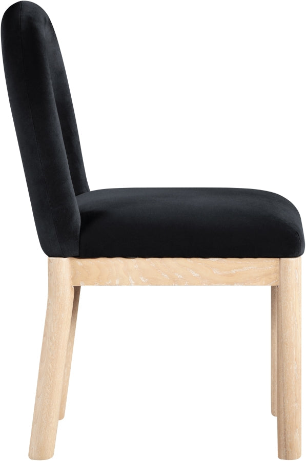 Conrad Velvet Upholstered Dining Chair in Black - 11007Black-C