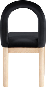Conrad Velvet Upholstered Dining Chair in Black - 11007Black-C