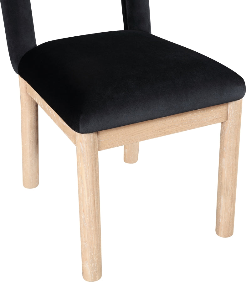 Conrad Velvet Upholstered Dining Chair in Black - 11007Black-C