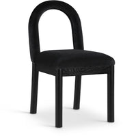 Conrad Velvet Upholstered Dining Chair in Black - 11008Black-C
