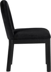 Conrad Velvet Upholstered Dining Chair in Black - 11008Black-C