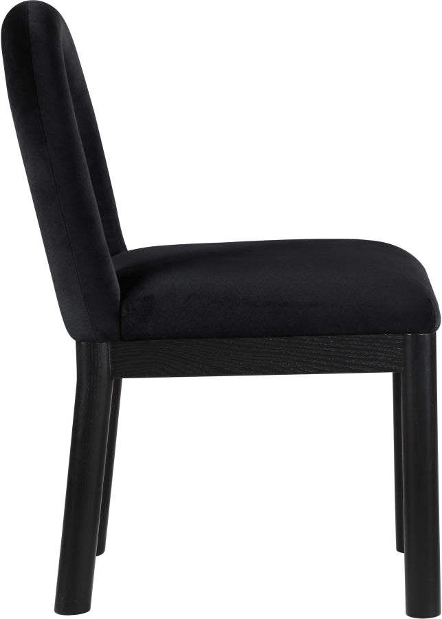 Conrad Velvet Upholstered Dining Chair in Black - 11008Black-C