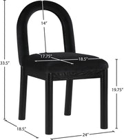 Conrad Velvet Upholstered Dining Chair in Black - 11008Black-C