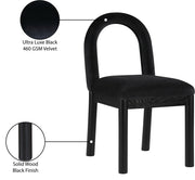 Conrad Velvet Upholstered Dining Chair in Black - 11008Black-C