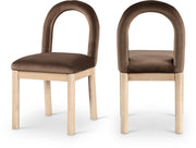 Conrad Velvet Upholstered Dining Chair in Brown - 11007Brown-C