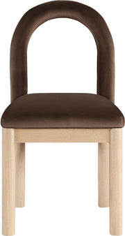Conrad Velvet Upholstered Dining Chair in Brown - 11007Brown-C