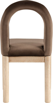 Conrad Velvet Upholstered Dining Chair in Brown - 11007Brown-C