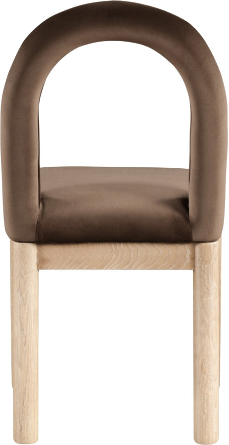 Conrad Velvet Upholstered Dining Chair in Brown - 11007Brown-C