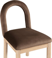 Conrad Velvet Upholstered Dining Chair in Brown - 11007Brown-C