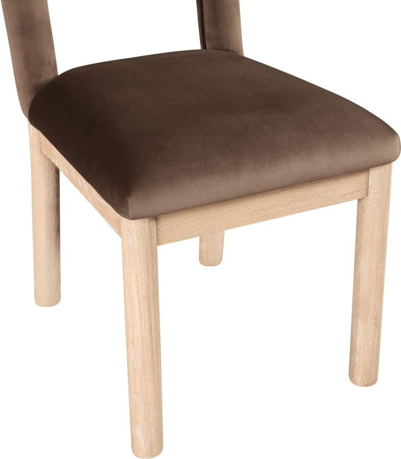 Conrad Velvet Upholstered Dining Chair in Brown - 11007Brown-C