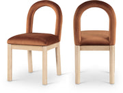 Conrad Velvet Upholstered Dining Chair in Cognac - 11007Cognac-C