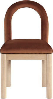 Conrad Velvet Upholstered Dining Chair in Cognac - 11007Cognac-C