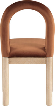 Conrad Velvet Upholstered Dining Chair in Cognac - 11007Cognac-C