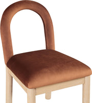 Conrad Velvet Upholstered Dining Chair in Cognac - 11007Cognac-C