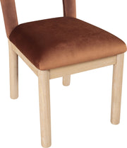 Conrad Velvet Upholstered Dining Chair in Cognac - 11007Cognac-C