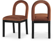Conrad Velvet Upholstered Dining Chair in Cognac - 11008Cognac-C