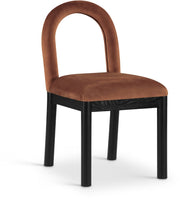 Conrad Velvet Upholstered Dining Chair in Cognac - 11008Cognac-C