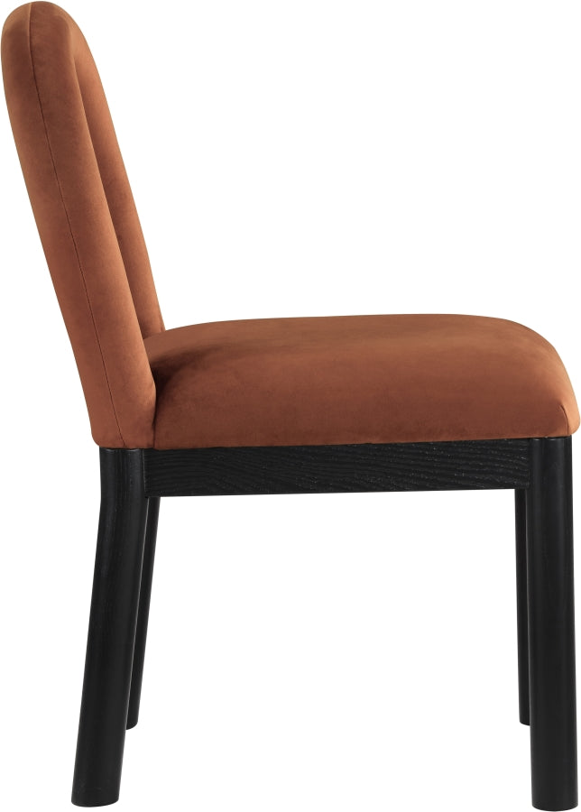 Conrad Velvet Upholstered Dining Chair in Cognac - 11008Cognac-C