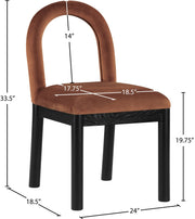 Conrad Velvet Upholstered Dining Chair in Cognac - 11008Cognac-C