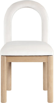 Conrad Velvet Upholstered Dining Chair in Cream - 11007Cream-C
