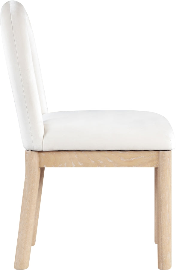 Conrad Velvet Upholstered Dining Chair in Cream - 11007Cream-C