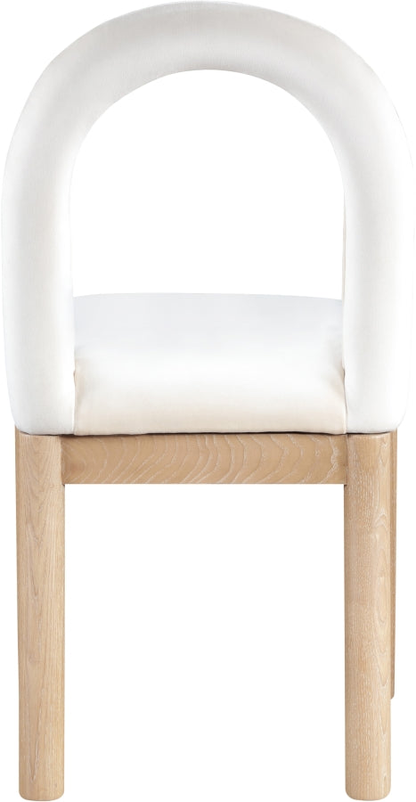 Conrad Velvet Upholstered Dining Chair in Cream - 11007Cream-C