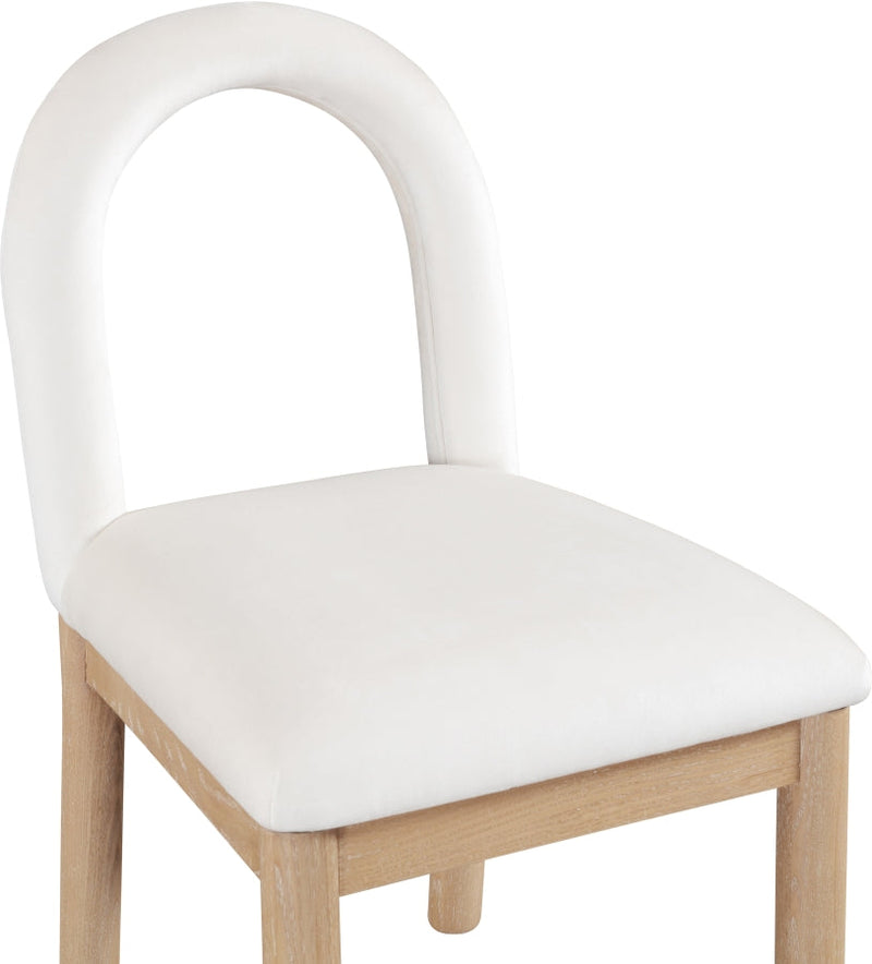 Conrad Velvet Upholstered Dining Chair in Cream - 11007Cream-C