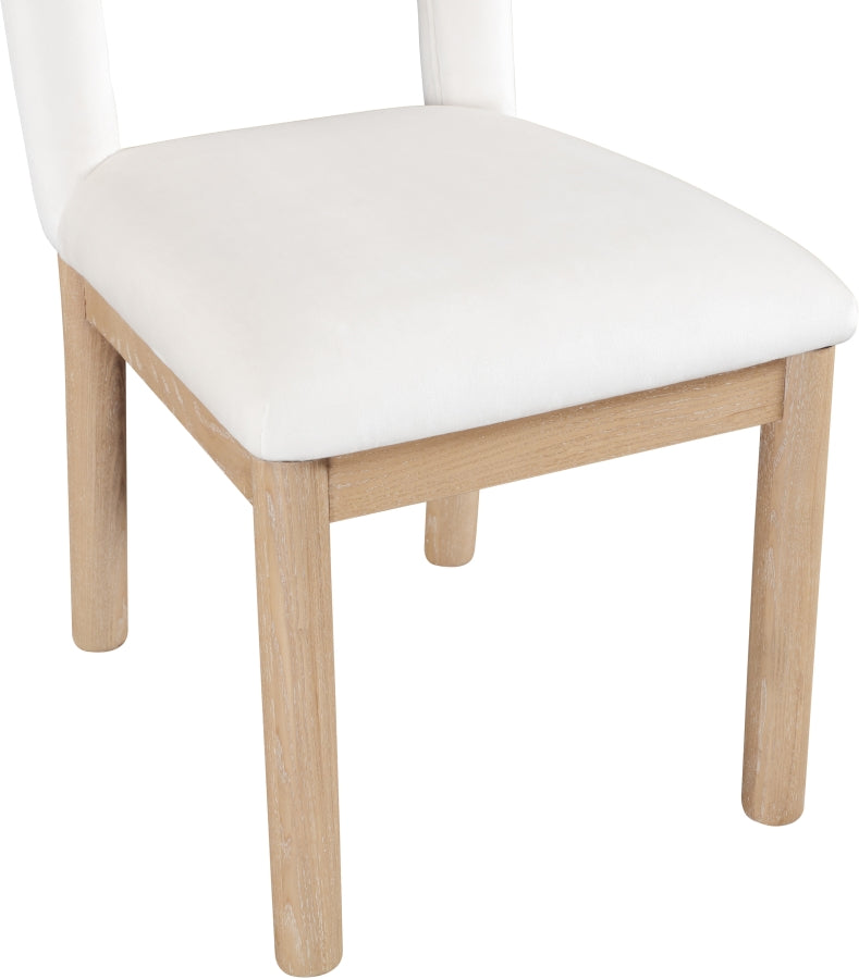 Conrad Velvet Upholstered Dining Chair in Cream - 11007Cream-C