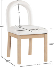 Conrad Velvet Upholstered Dining Chair in Cream - 11007Cream-C