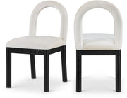 Conrad Velvet Upholstered Dining Chair in Cream - 11008Cream-C