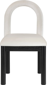 Conrad Velvet Upholstered Dining Chair in Cream - 11008Cream-C