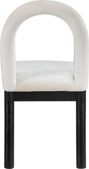Conrad Velvet Upholstered Dining Chair in Cream - 11008Cream-C