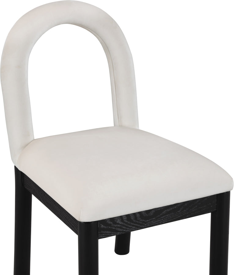 Conrad Velvet Upholstered Dining Chair in Cream - 11008Cream-C