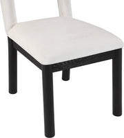 Conrad Velvet Upholstered Dining Chair in Cream - 11008Cream-C