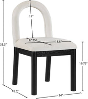 Conrad Velvet Upholstered Dining Chair in Cream - 11008Cream-C