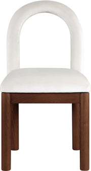 Conrad Velvet Upholstered Dining Chair in Cream - 11009Cream-C