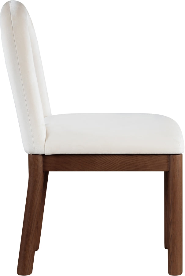 Conrad Velvet Upholstered Dining Chair in Cream - 11009Cream-C