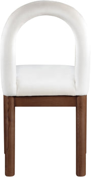 Conrad Velvet Upholstered Dining Chair in Cream - 11009Cream-C
